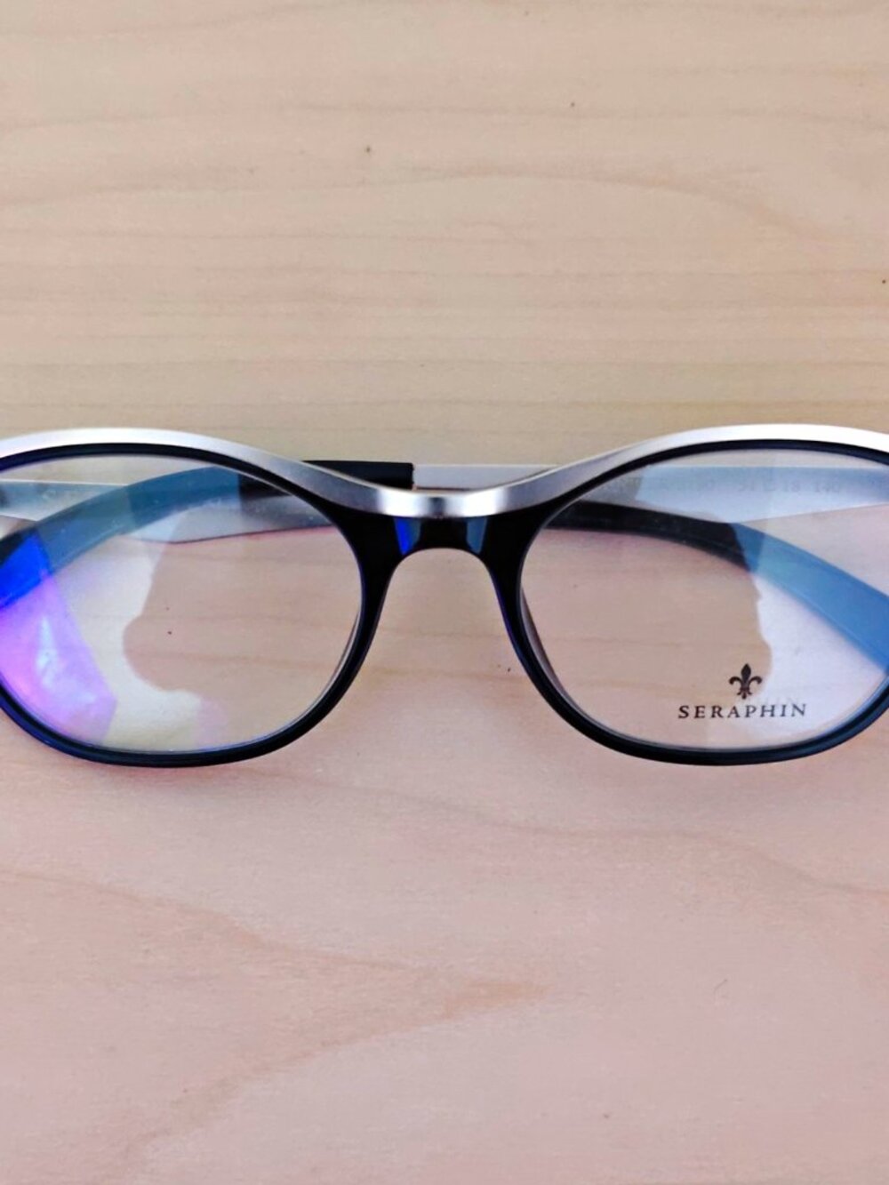 SERAPHIN Juniper 8190 Black Cat Eye Eyeglasses Frame Japan 51-18-140 New